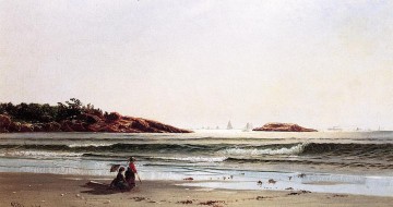 Playa Painting - Indian Rock Narragansett Bay junto a la playa moderna Alfred Thompson Bricher